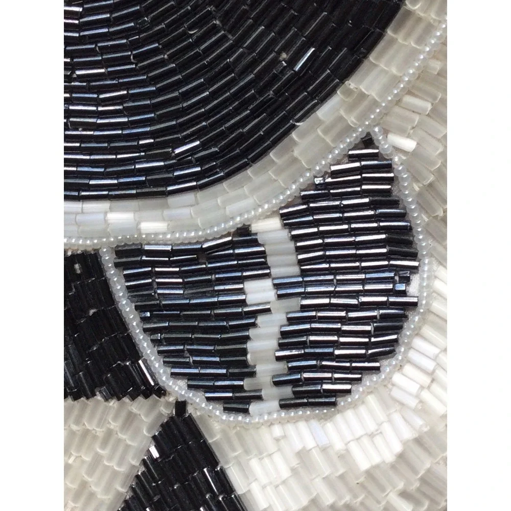 Vintage Nina Ricci Paris Beaded Purse Bag Black White Shoulder Evening Glam Owl‎